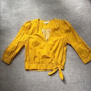 Madewell Yellow with stars Wrap Top